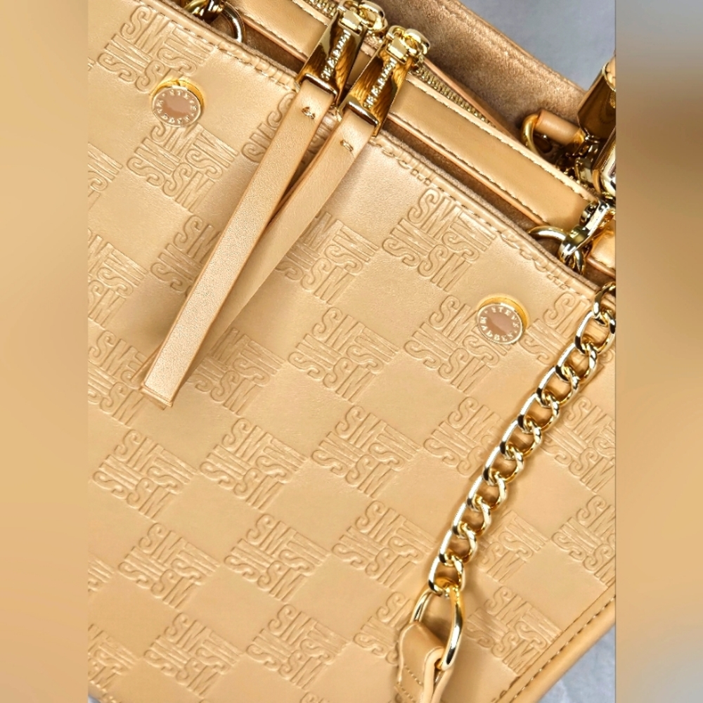 *NEW* Steve Madden Monogrammed Leather Bag - Picture 4 of 10